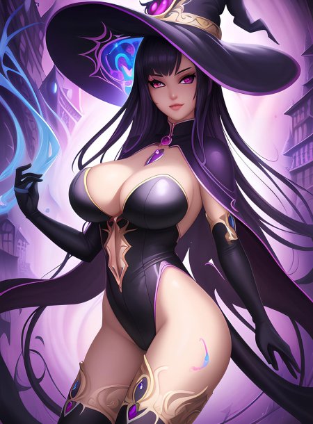 Аниме ведьма с пышными формами