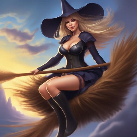 Ведьмочка на метле