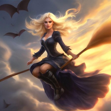 Красивая ведьма блондинка