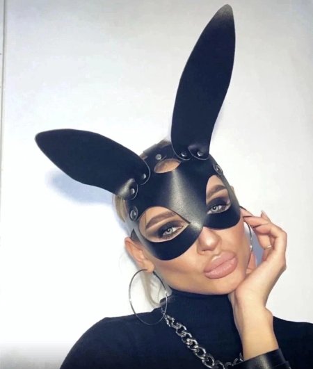 Кожаная маска "Зайка"