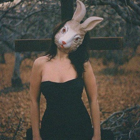 Девушка с головой зайца