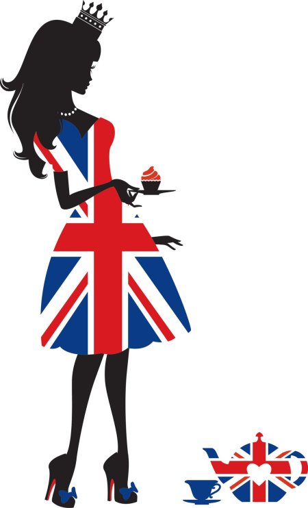 Девочка с английским флагом