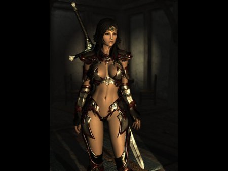 Dark Crimson Dynasty Armor skimpy CBBE