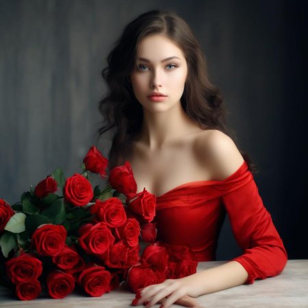 Девушка с цветам