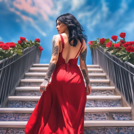 Брюнетка в платье