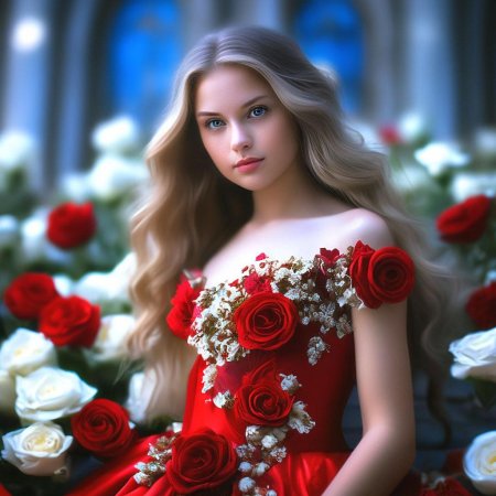 Девушка в красном платье