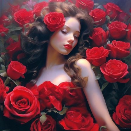 Женщина с розами