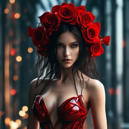 Девушка с розами