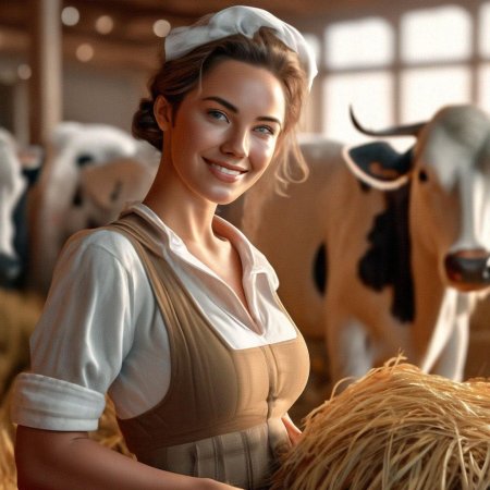 Доярка красивая