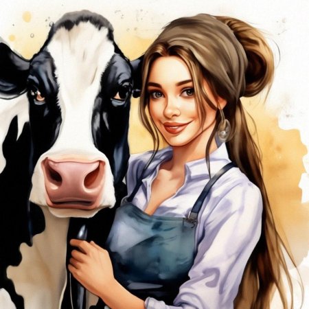 Доярка рисунок