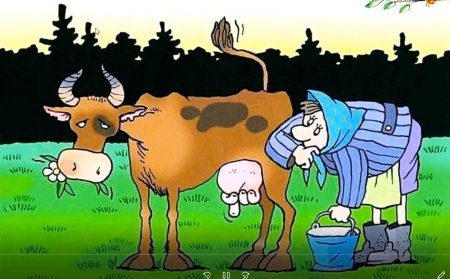 Корова карикатура