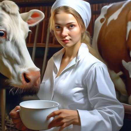 Доярка красивая