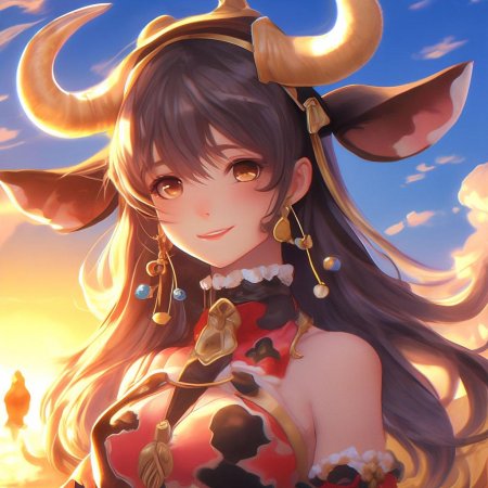 Девушка корова аниме