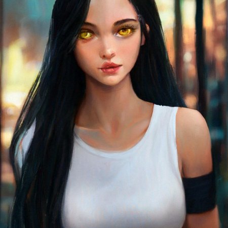 Девушка с длинными черными волосами