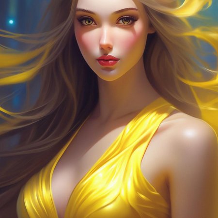 Красивая девушка в желтом платье