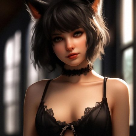 Девушка кошка