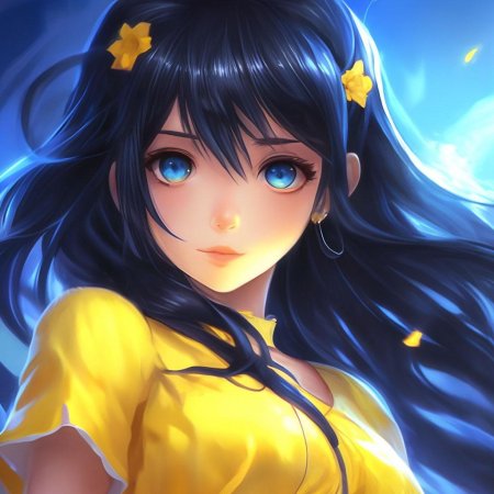 Аниме девушка с черными волосами