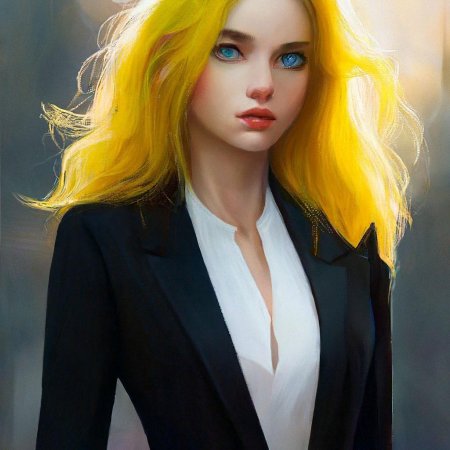Девушка с желтыми волосами