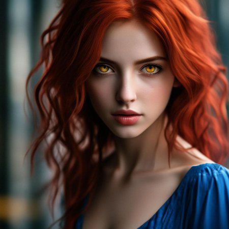Девушка с рыжими волосами и голубыми глазами