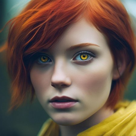 Девушка с короткими рыжими волосами