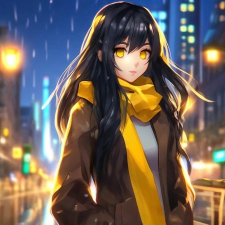 Аниме девушка с желтыми волосами
