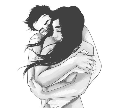 Объятие рисунок