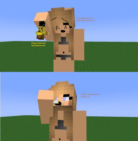 Девушка гигант в МАЙНКРАФТЕ