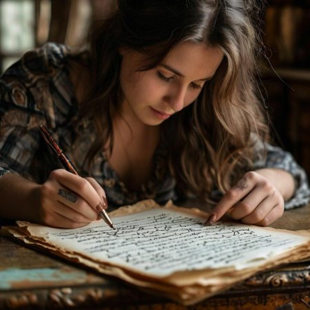 Дама пишущая письмо