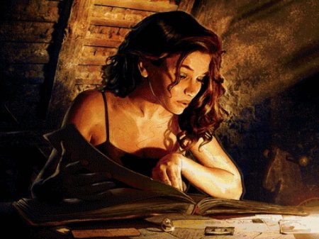 Девушка с книгой фэнтези