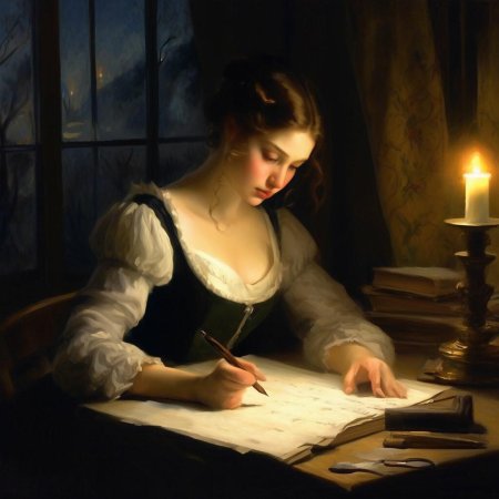 Девушка читает письмо