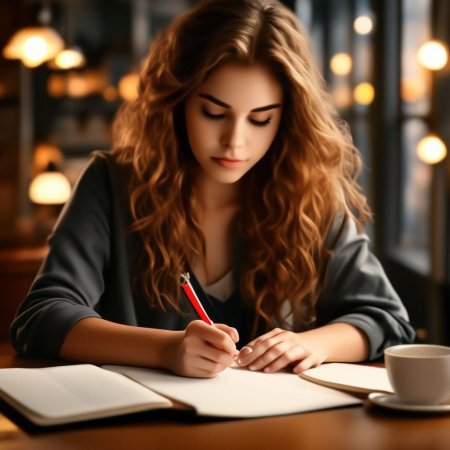 Девушка за столом