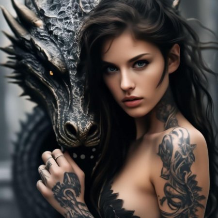 Татуировка дракон для девушки