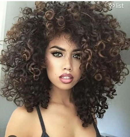 Афро кудри на длинные волосы