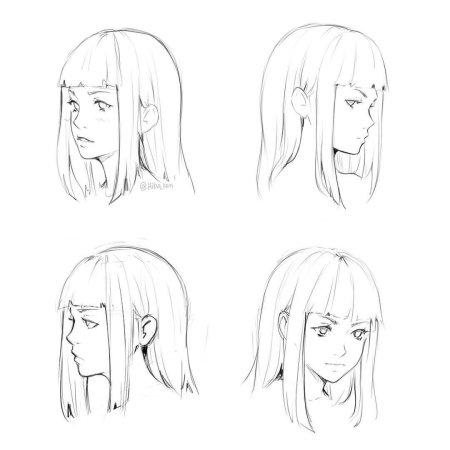 Аниме волосы референс