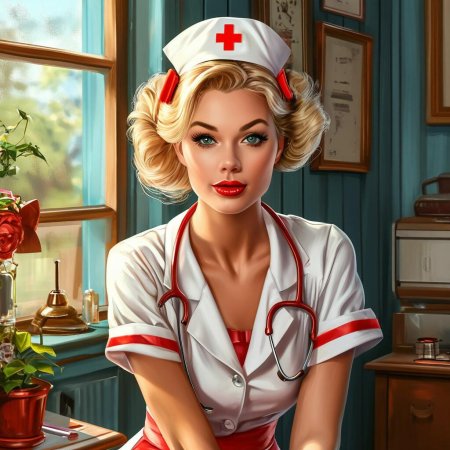 Блондинка медсестра