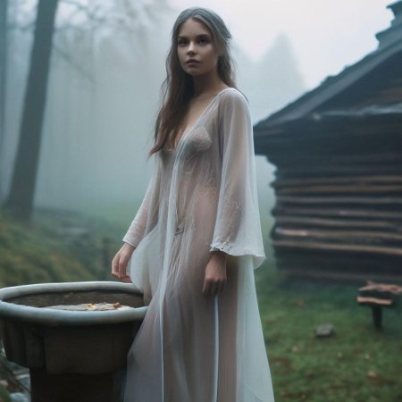 Женщина в прозрачной ночнушке