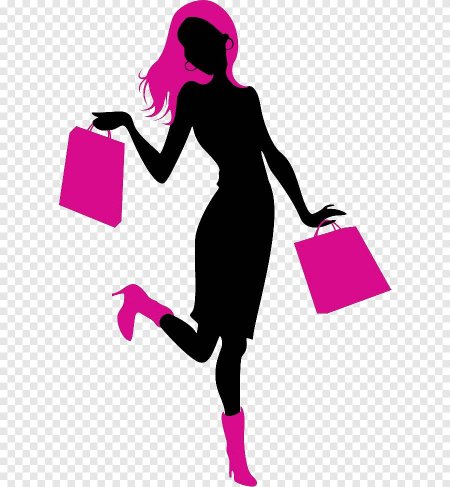 Силуэт дама с сумкой