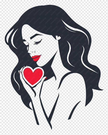 Силуэт девушки с сердцем