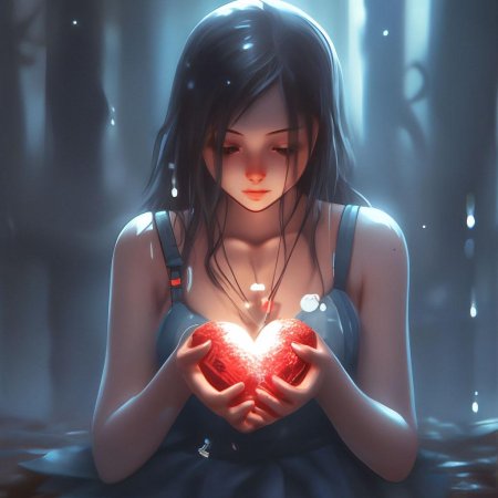 Разбитое сердце девушки и слезы