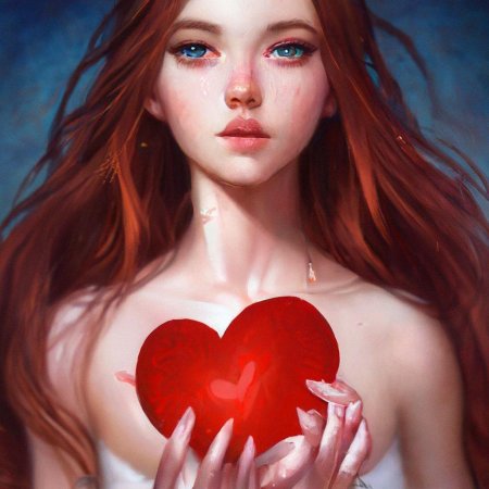 Девушка с сердцем в руках