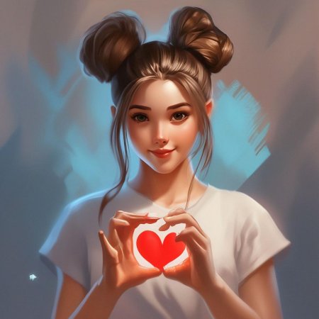 Девушка показывает сердце