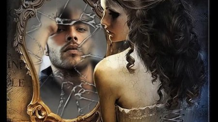 Мужчина и женщина отражение в зеркале