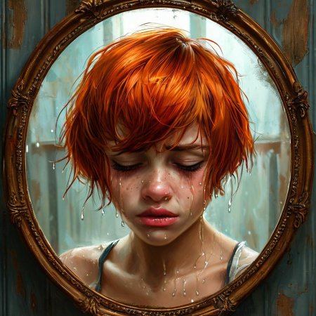 Девушка с короткими рыжими волосами