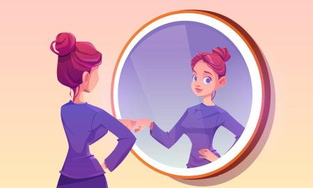 Женщина у зеркала рисунок