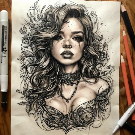 Девушка эскиз