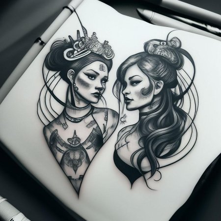 Парные эскизы тату