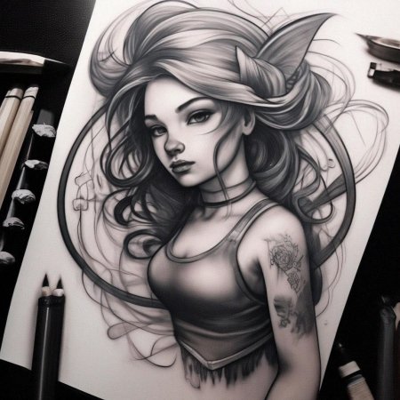 Эскиз девушка