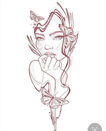 Тату лицо девушки эскиз