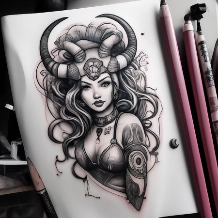 Тату эскизы девушки демоны
