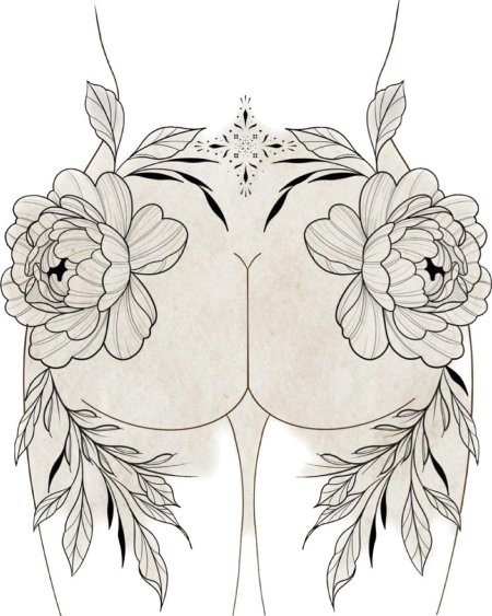 Тату на ягодицах женские